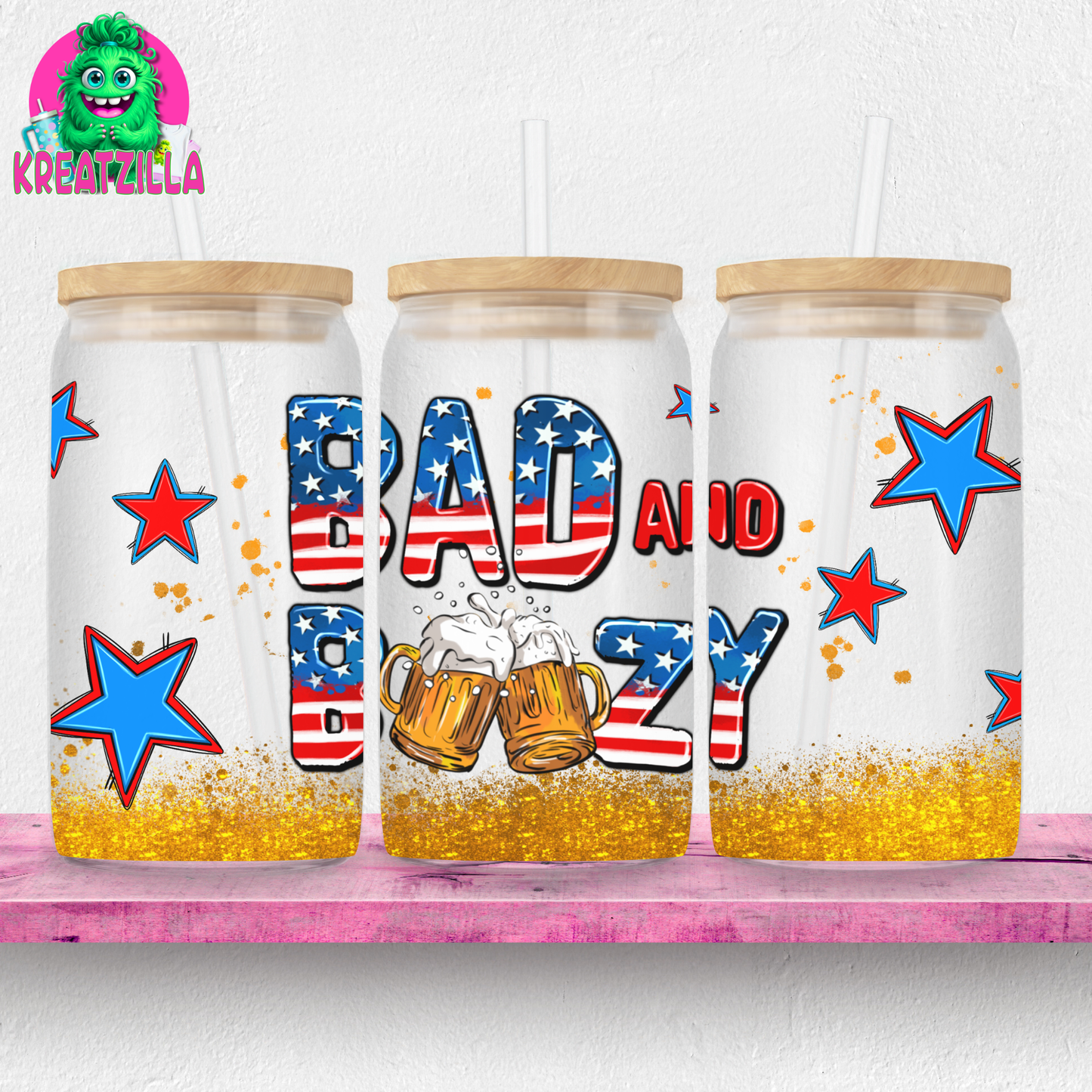 Bad and Boozy Iced Coffee Glass