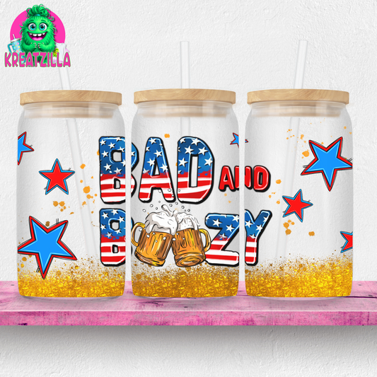Bad and Boozy Iced Coffee Glass