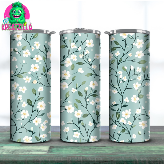 Green Floral 20oz Tumbler