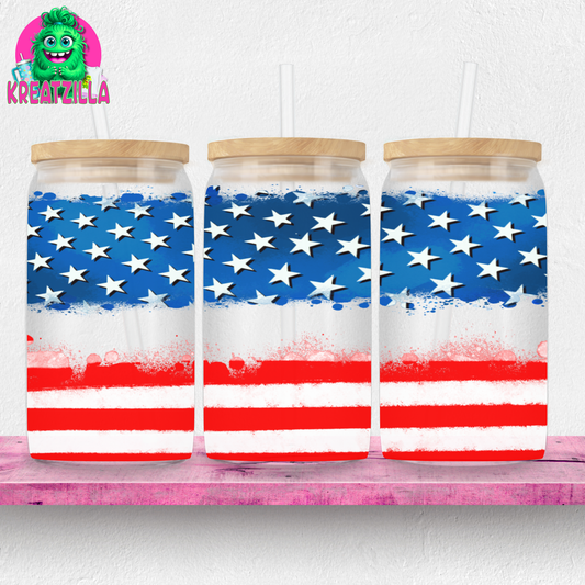 The American Flag Iced Coffe Glass
