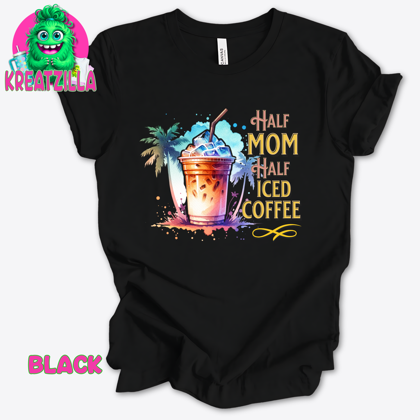 Half Mom Half Iced Coffee T-Shirt