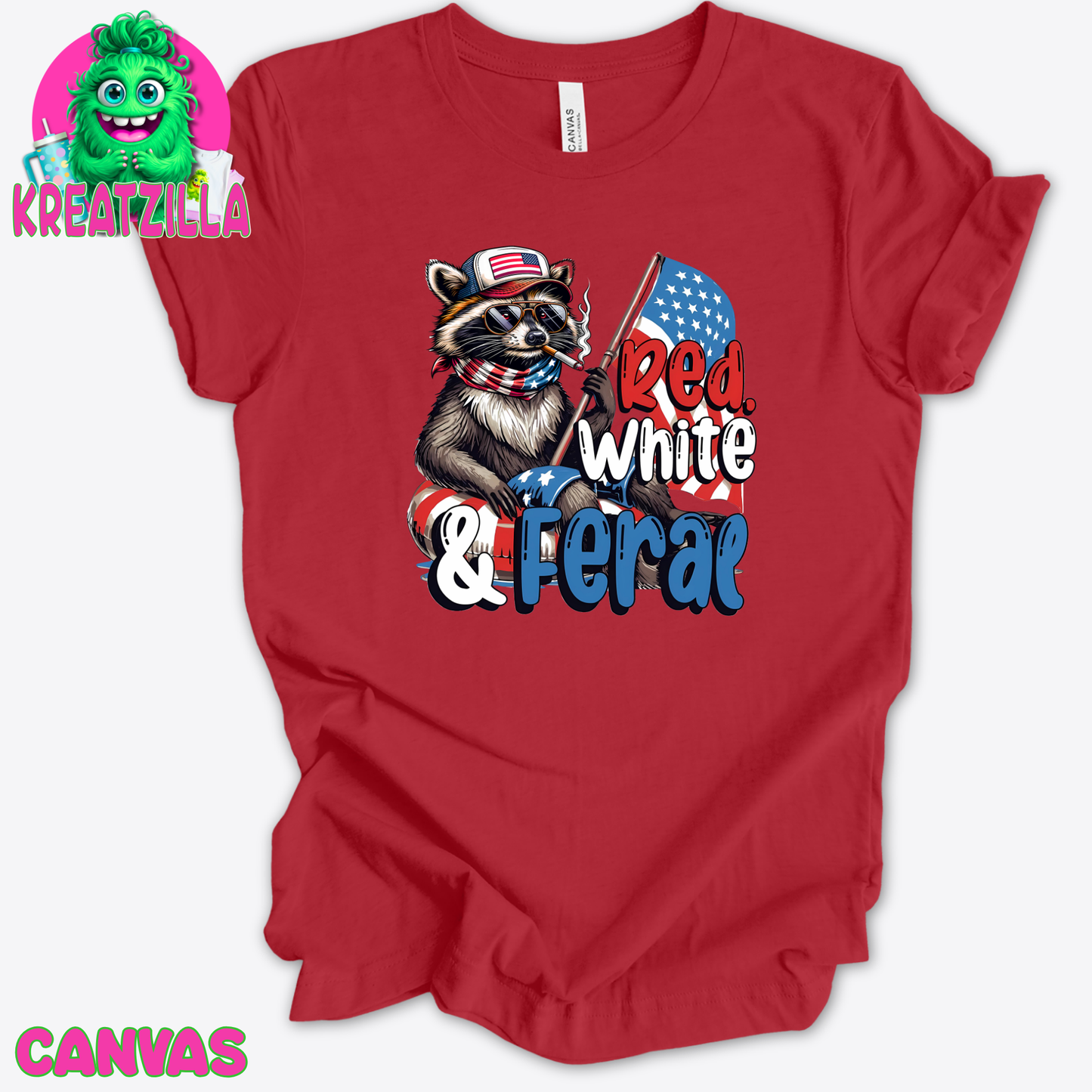 Red White and Feral T-Shirt