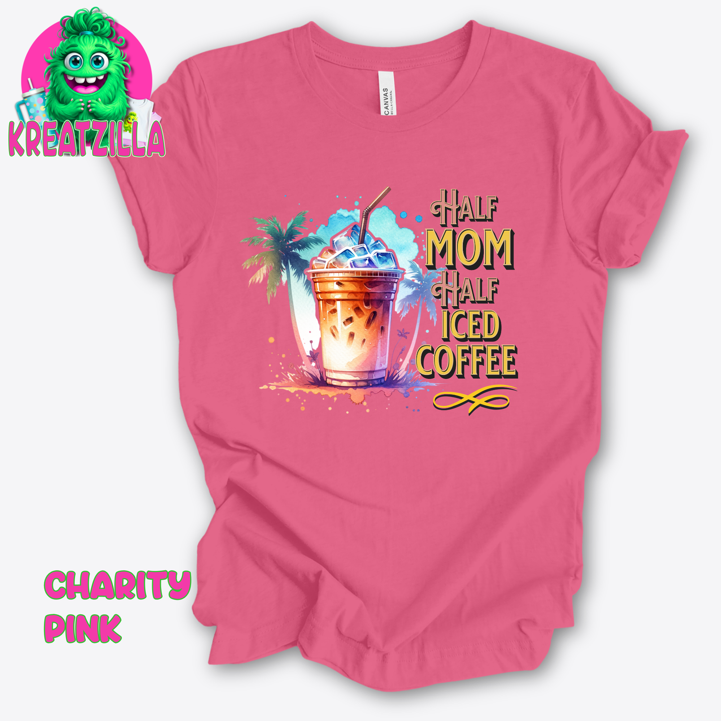 Half Mom Half Iced Coffee T-Shirt