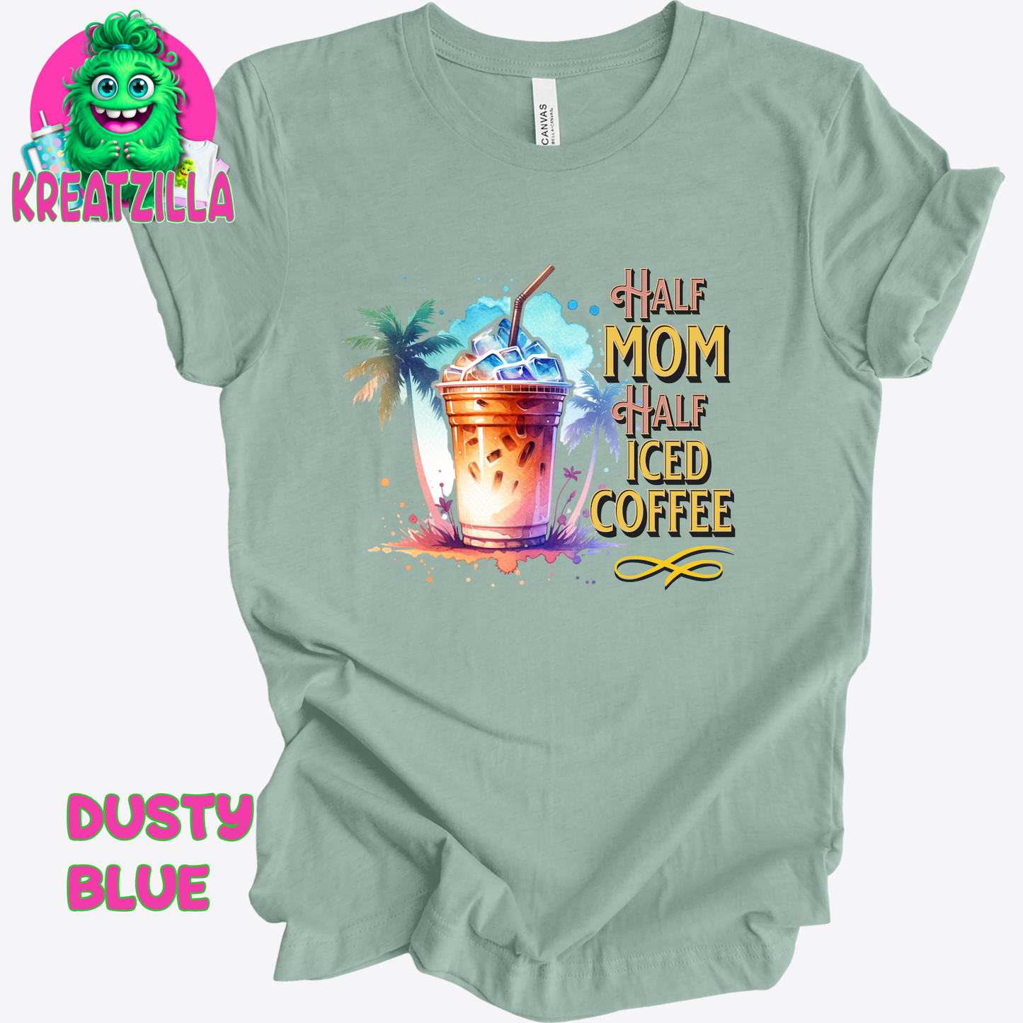 Half Mom Half Iced Coffee T-Shirt