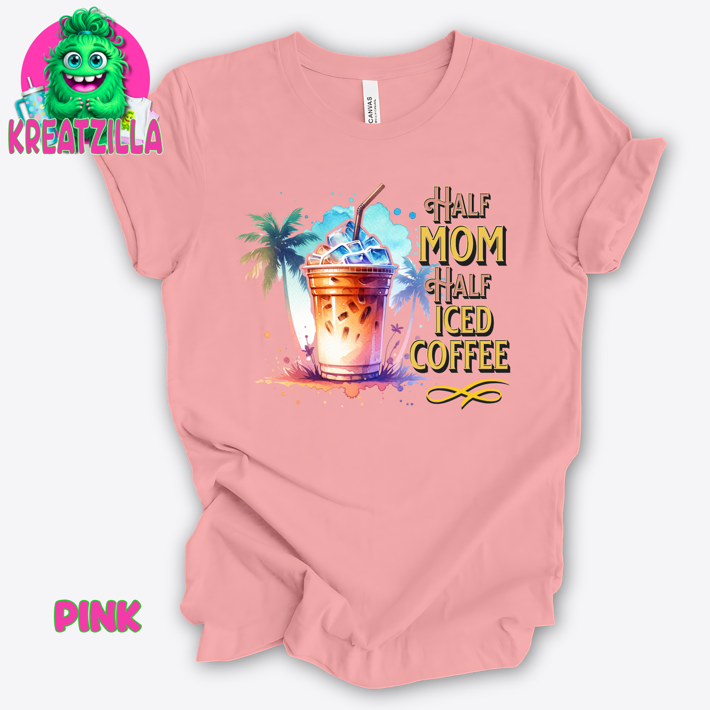 Half Mom Half Iced Coffee T-Shirt