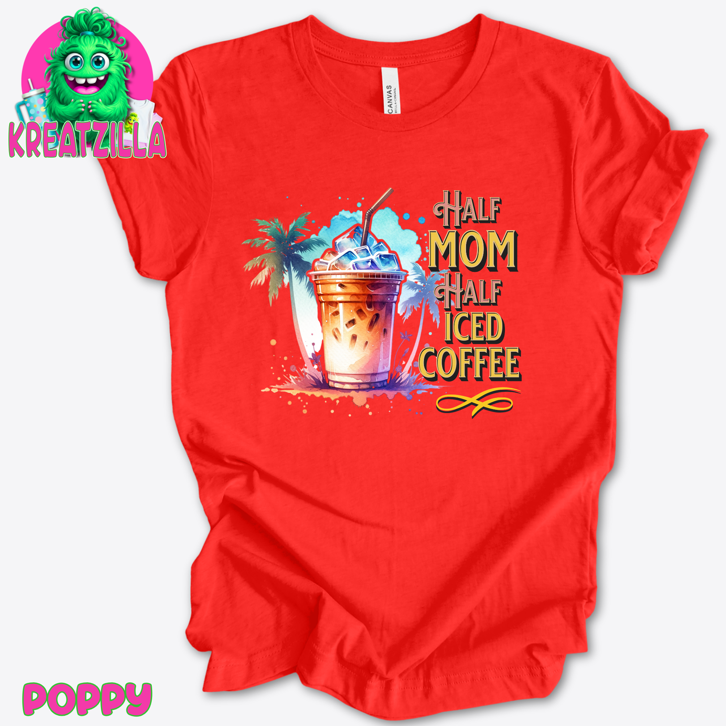 Half Mom Half Iced Coffee T-Shirt
