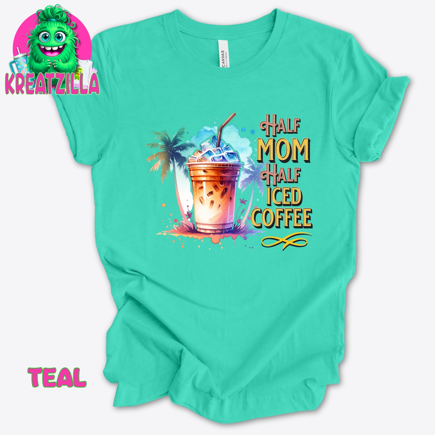 Half Mom Half Iced Coffee T-Shirt